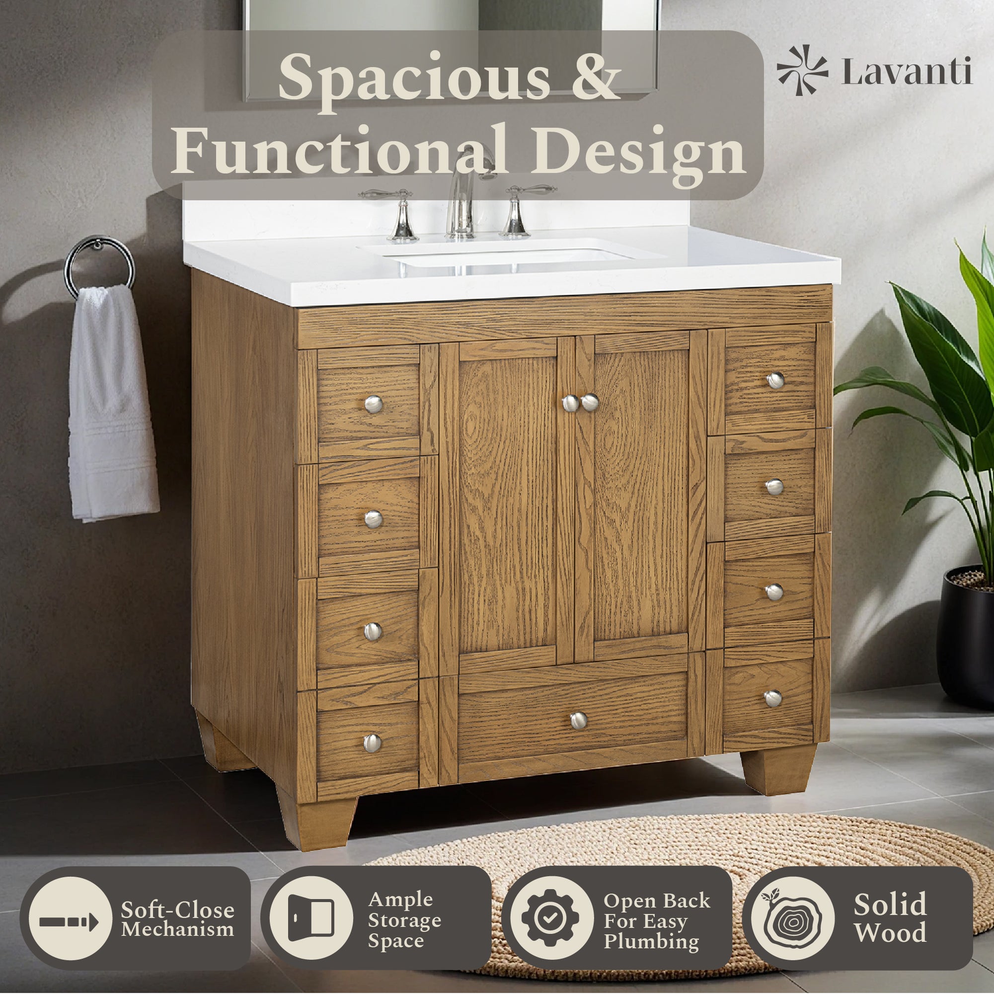 Lavanti Depos - Gray Oak 36"