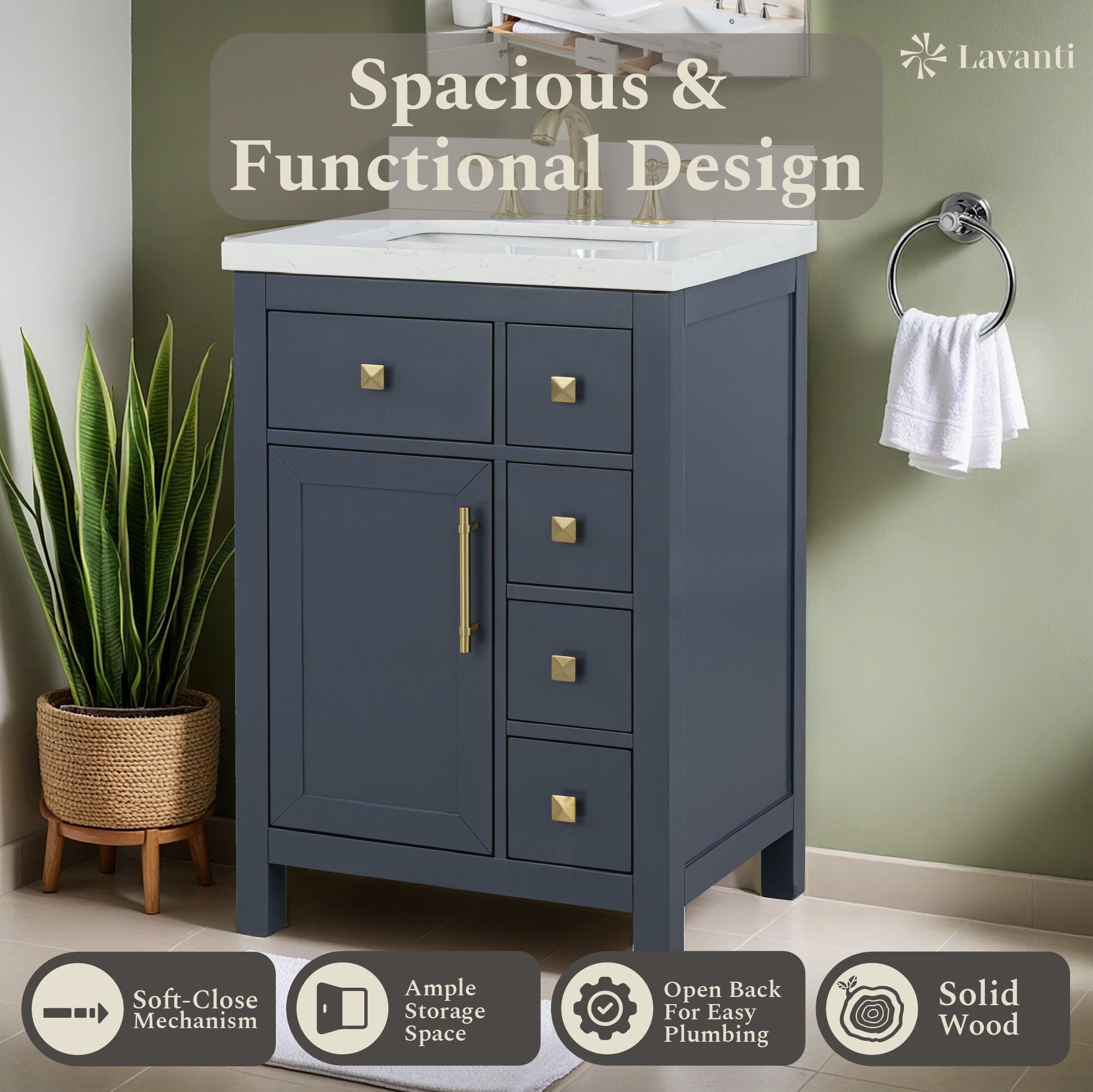 Lavanti Oakford - Navy Blue 24"