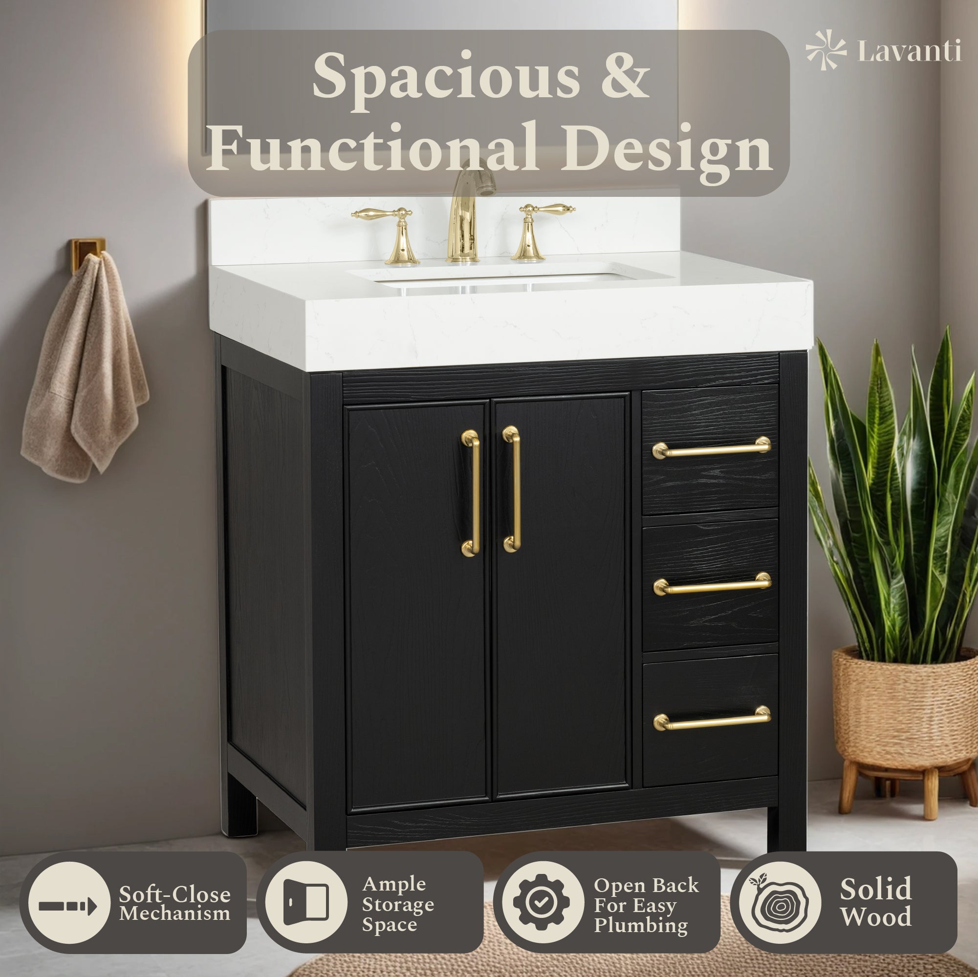 Lavanti Valvet - Firwood Black 30"