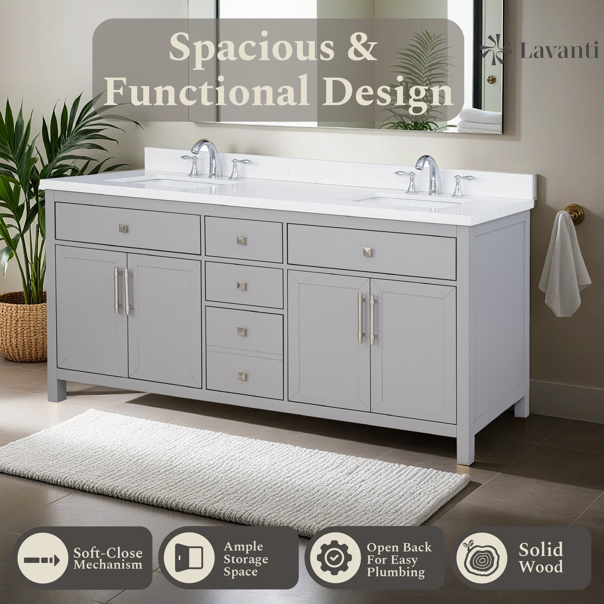 Lavanti Oakford - Gray 72"