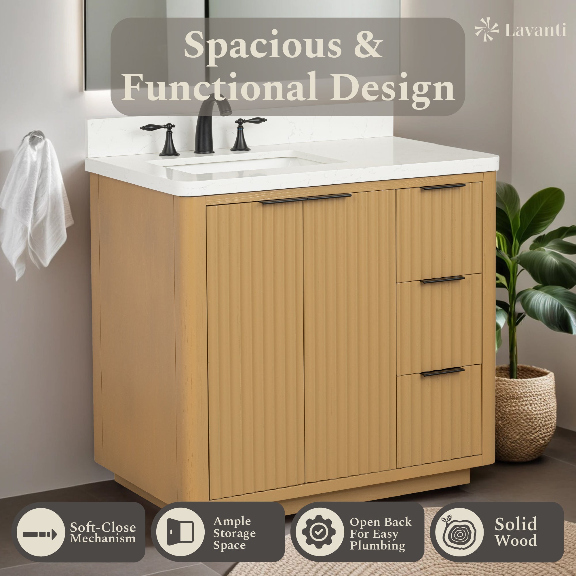 Lavanti Wooderna - Oak 36" Left Sink