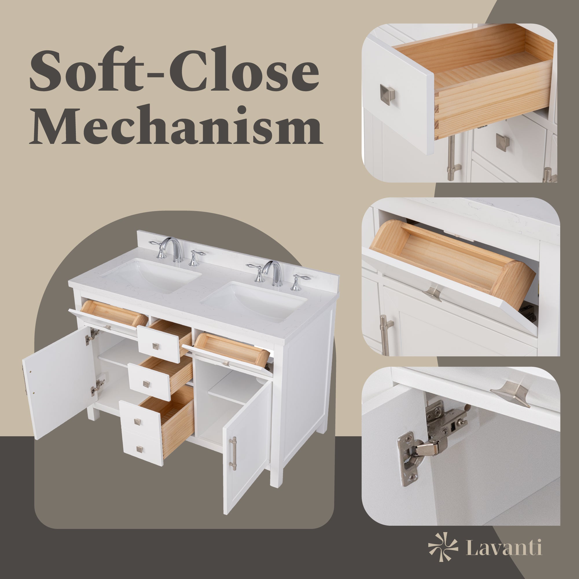 Lavanti Oakford - White 48" Double Sink