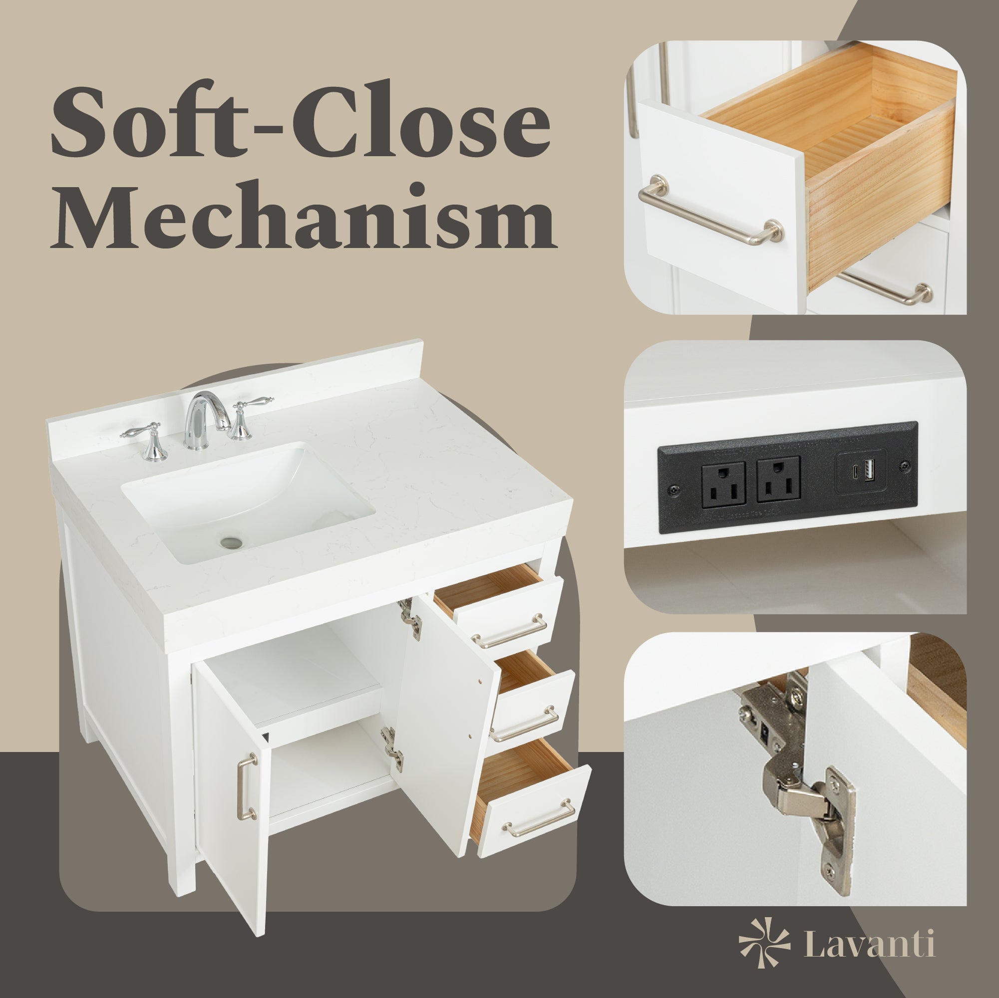 Lavanti Valvet - White 36" Left Sink