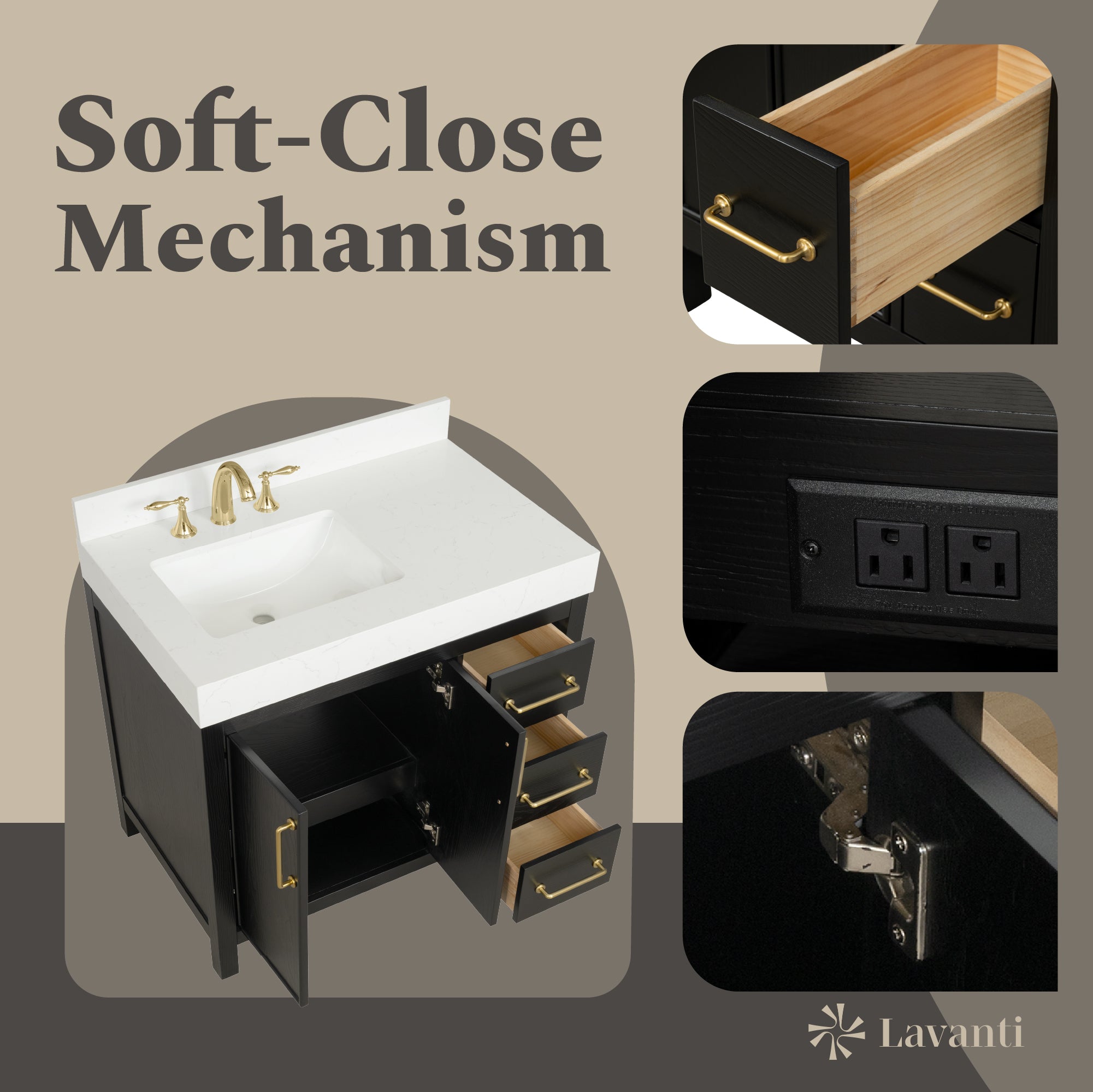 Lavanti Valvet - Firwood Black 36" Left Sink