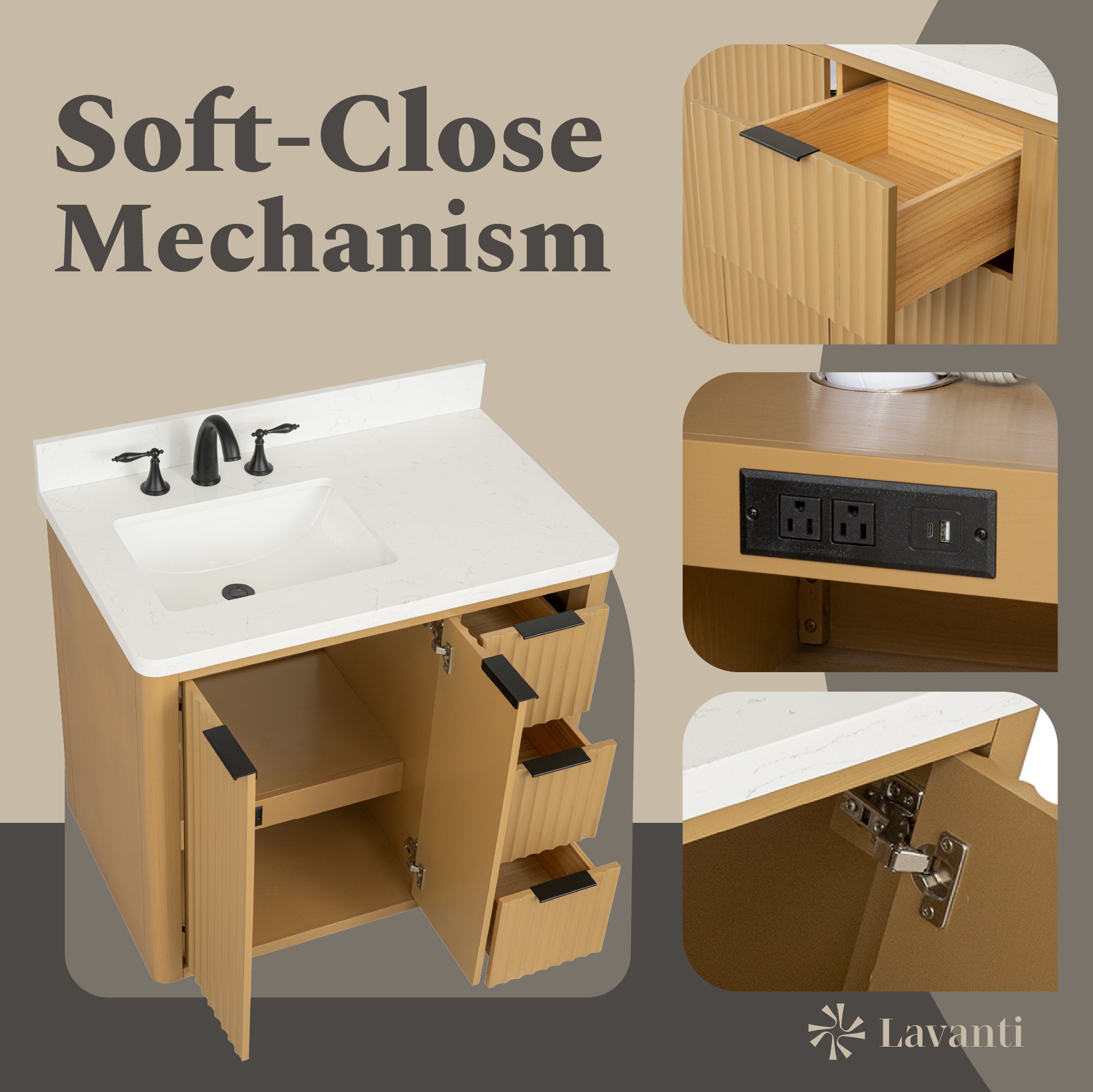 Lavanti Wooderna - Oak 36" Left Sink