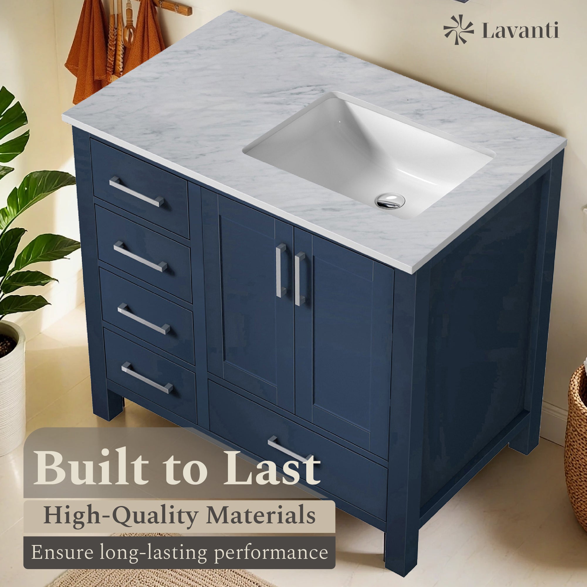 Lavanti Jumana - Navy Blue 36" Right Sink