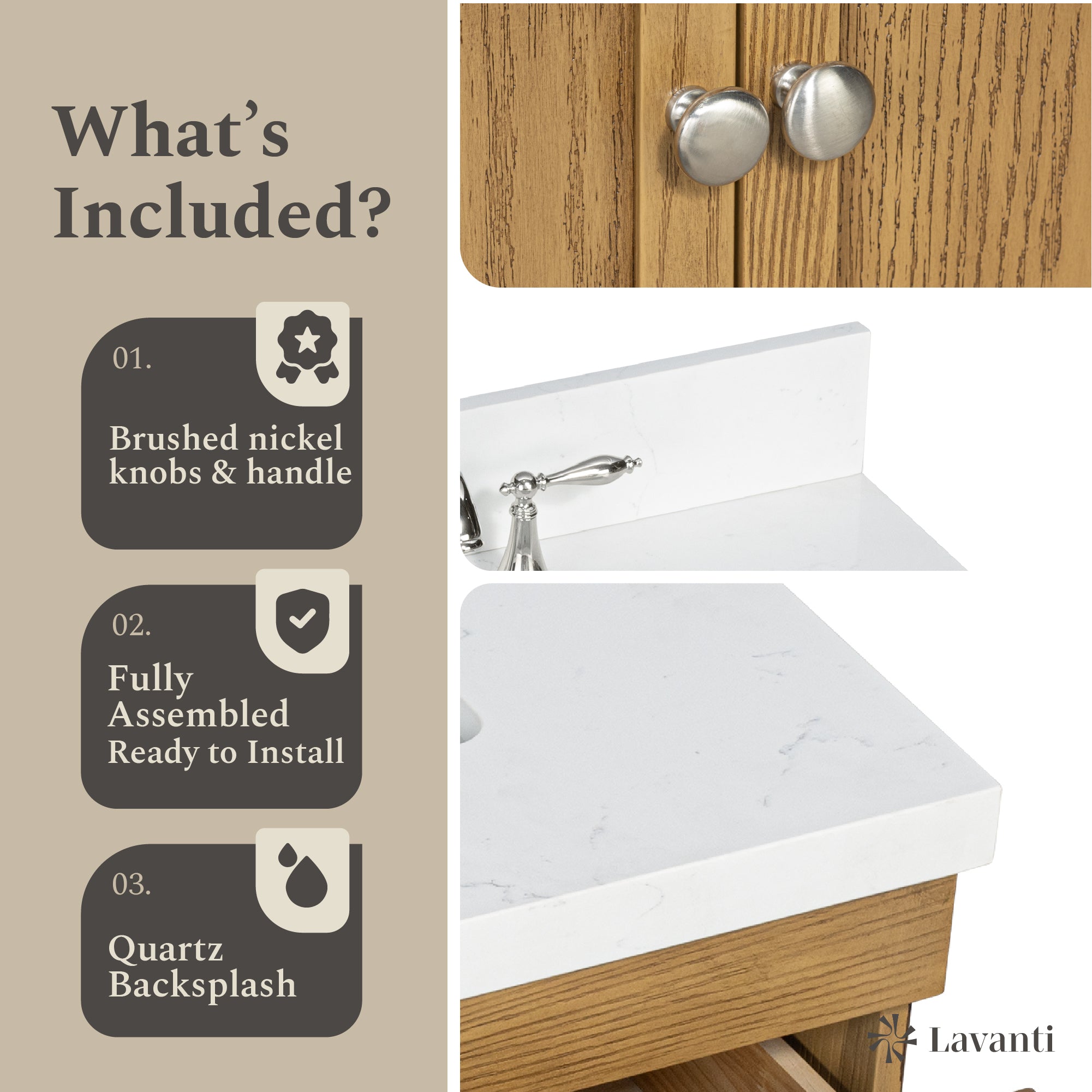 Lavanti Depos - Gray Oak 36" Left Sink