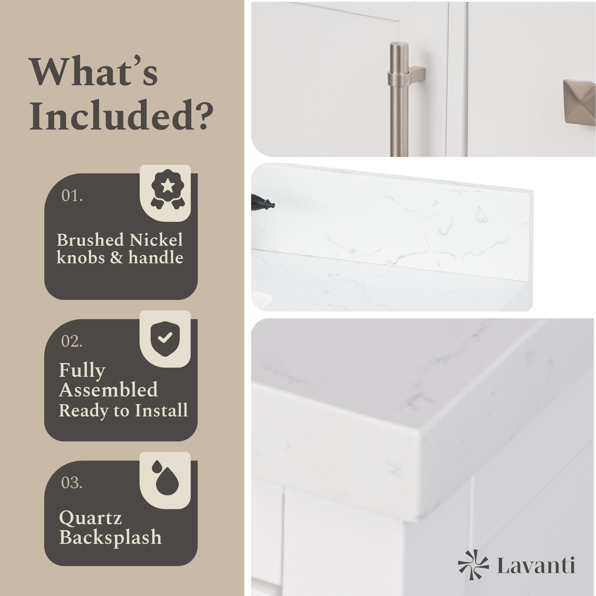 Lavanti Oakford - White 60" Single Sink