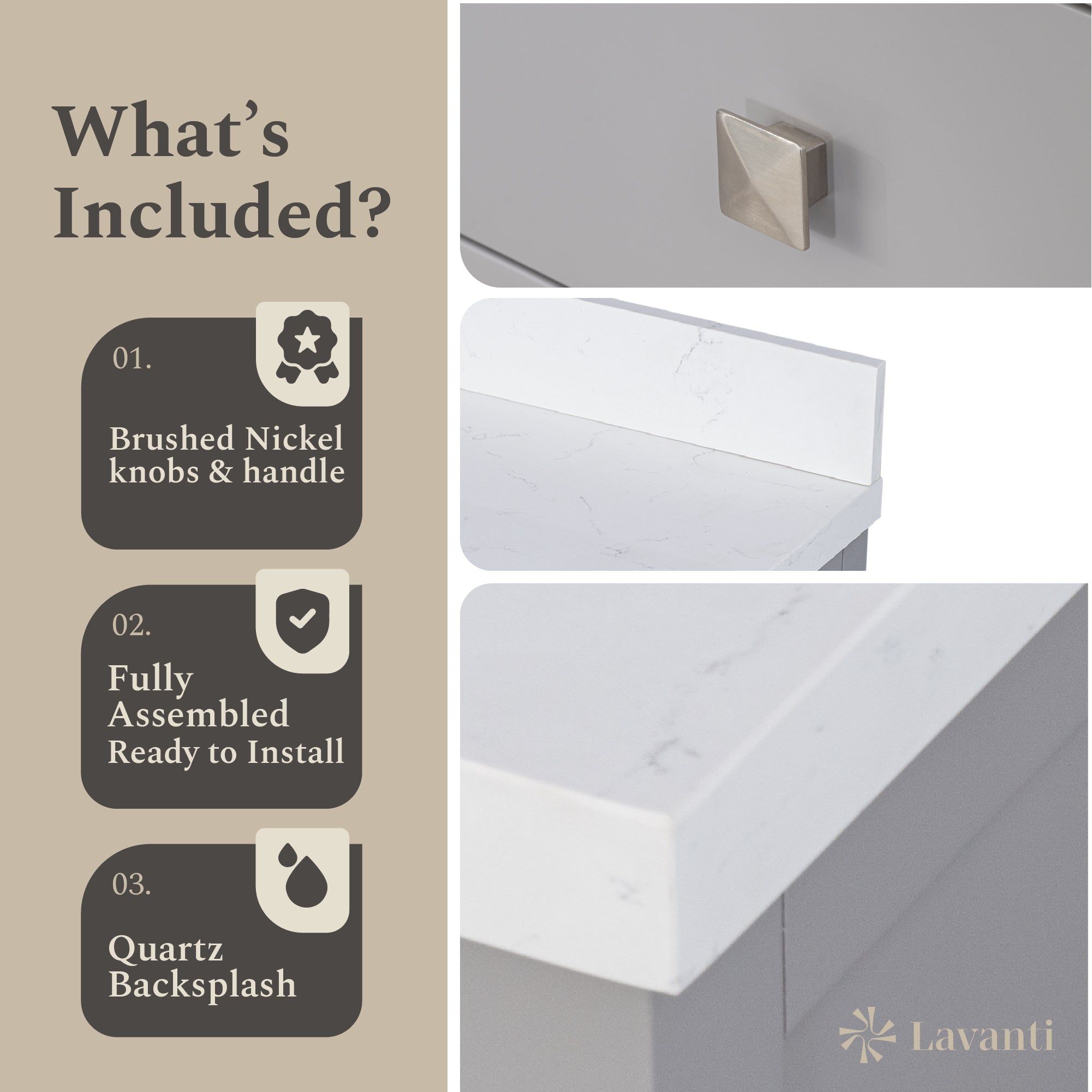 Lavanti Oakford - Gray 60" Single Sink
