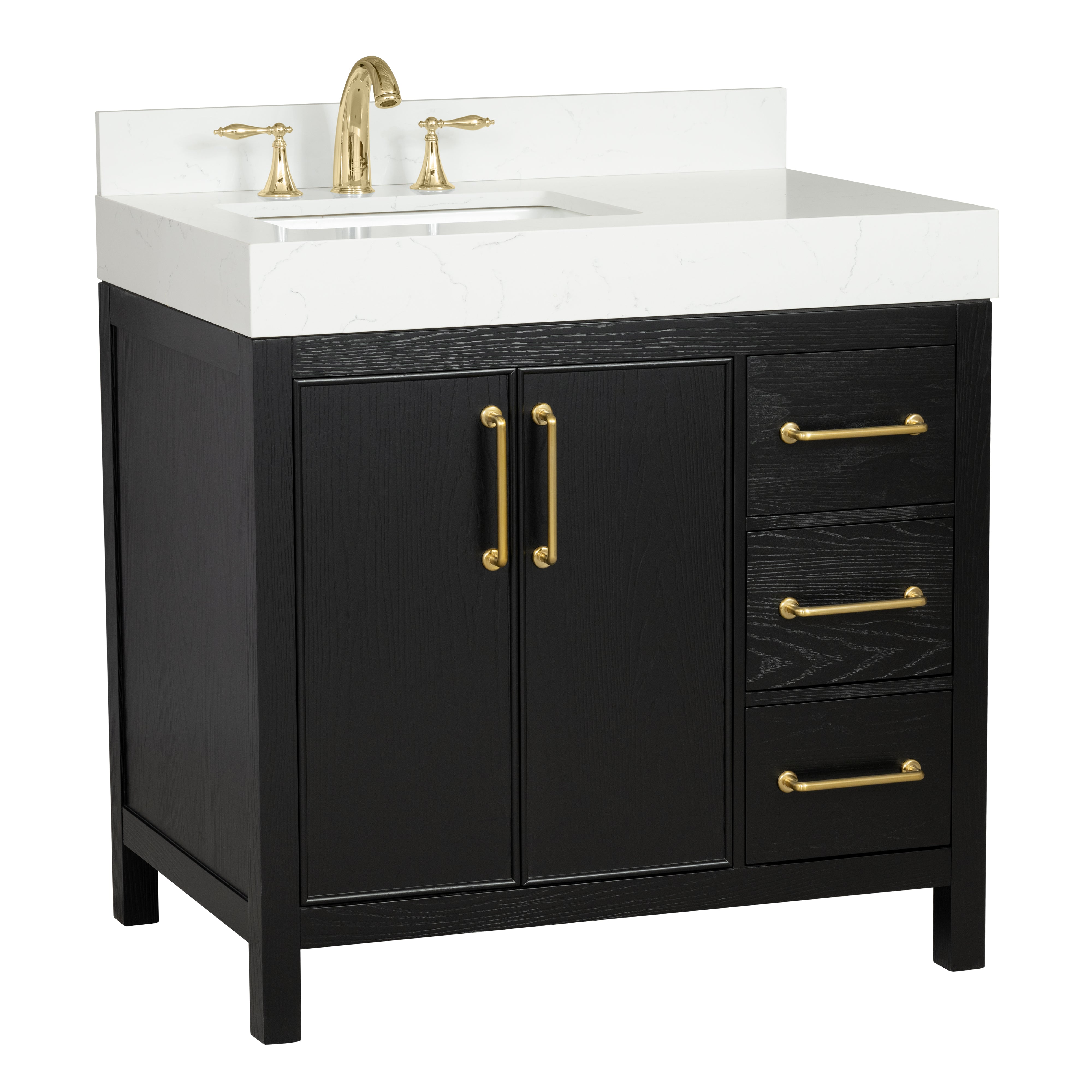 Lavanti Valvet - Firwood Black 36" Left Sink