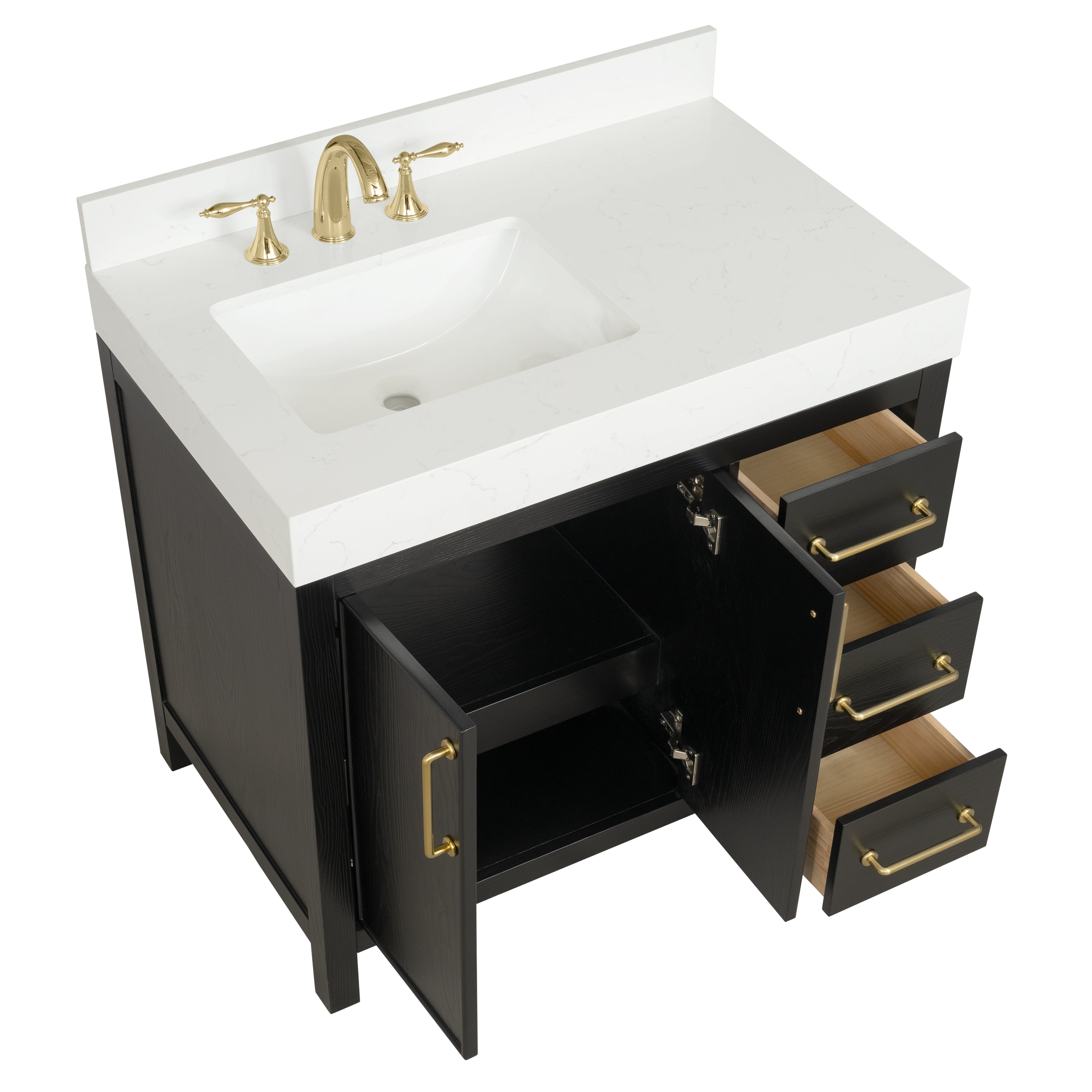 Lavanti Valvet - Firwood Black 36" Left Sink