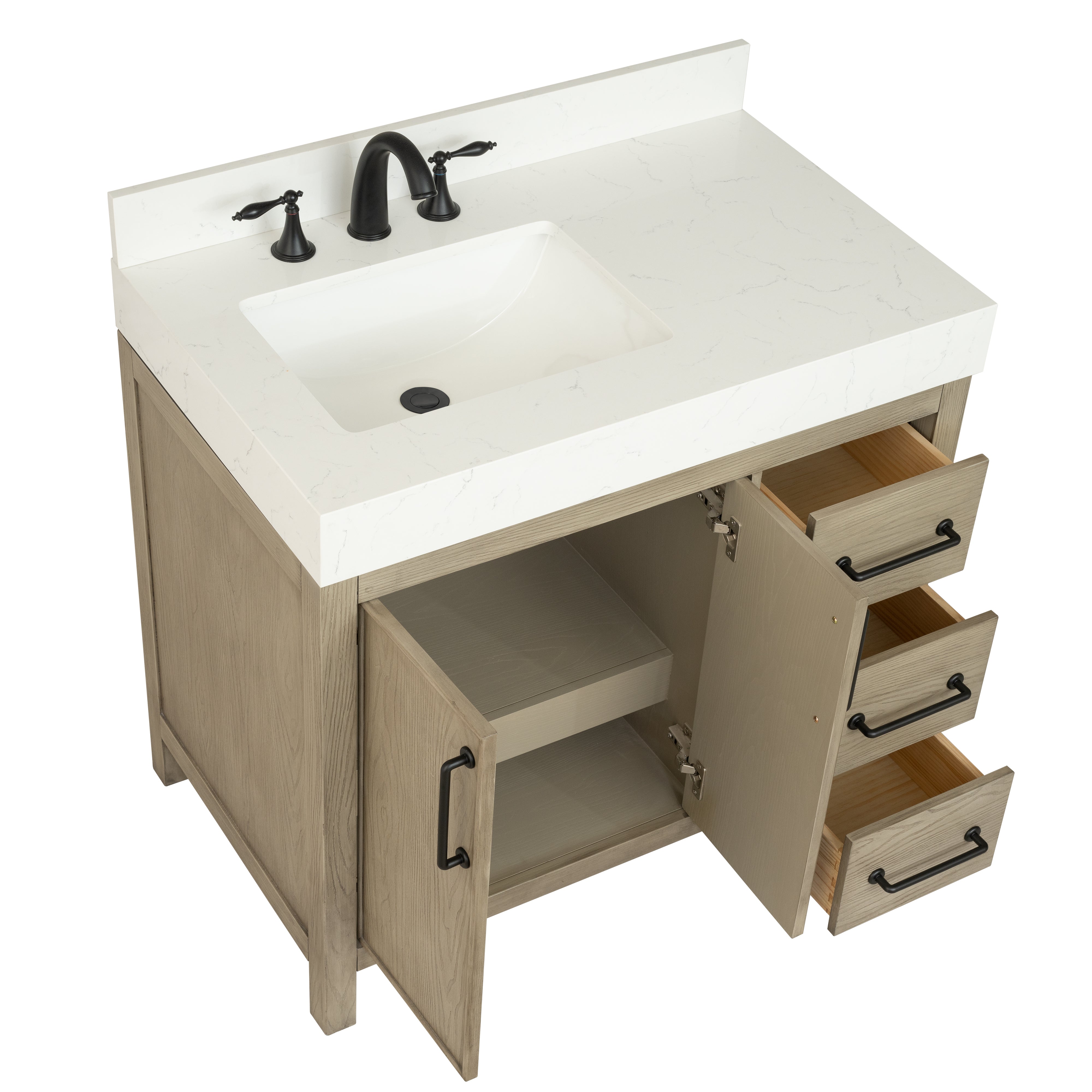 Lavanti Valvet - Firwood Gray 36" Left Sink