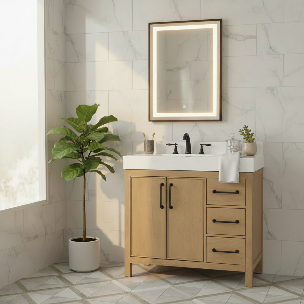 Lavanti Valvet - Oak 36" Left Sink