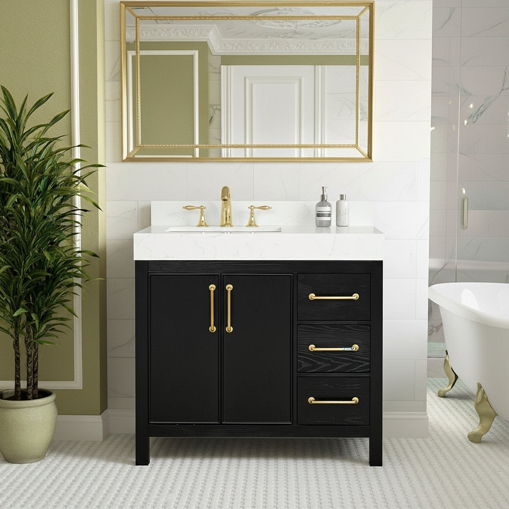 Lavanti Valvet - Firwood Black 36" Left Sink